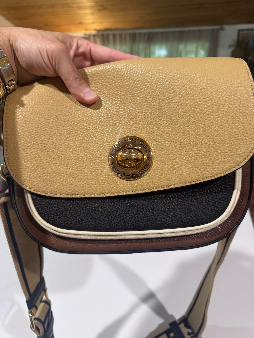 Marc Jacobs Tan, Black and Brown Leather Crossbody Bag
